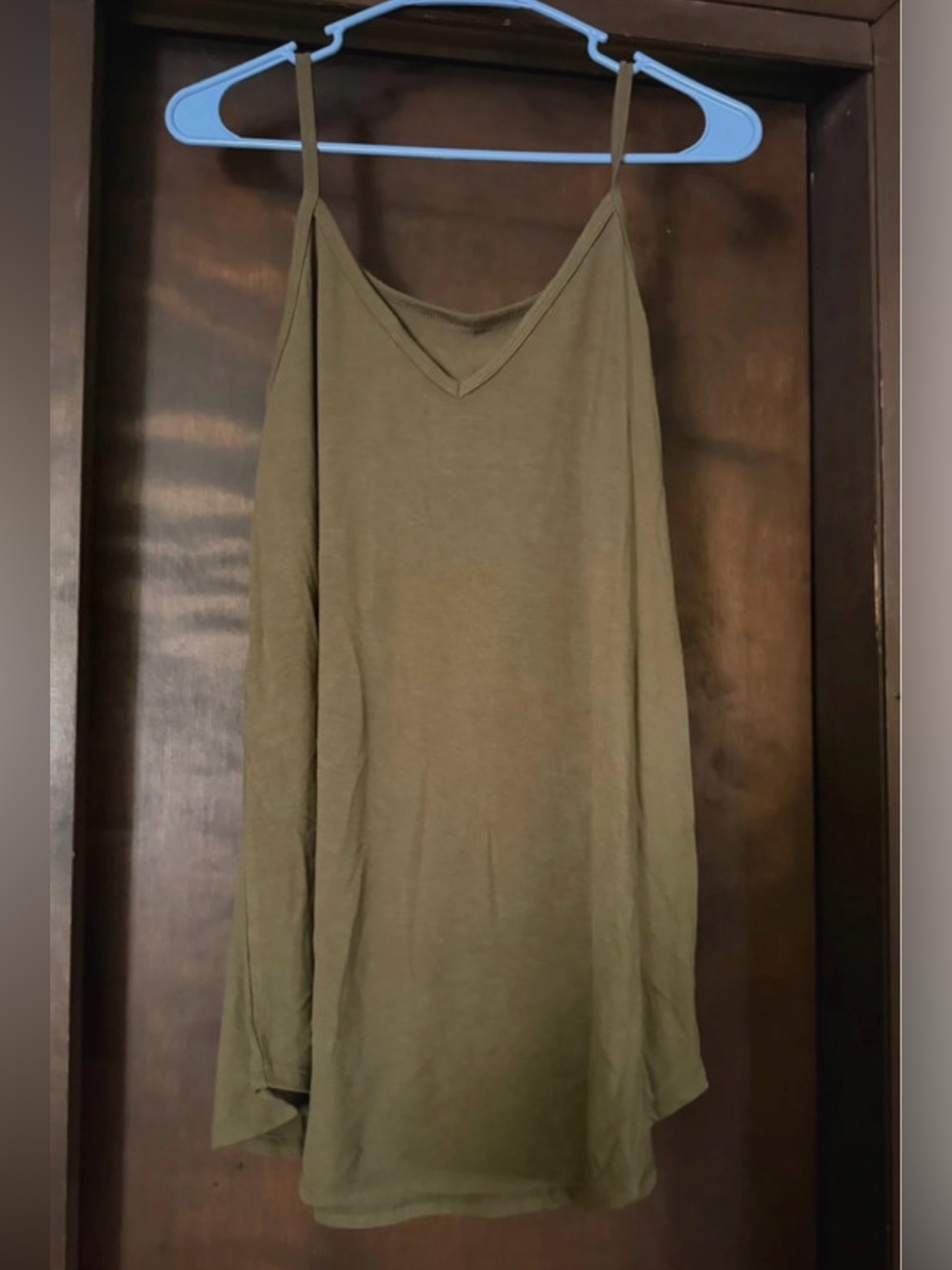 Zenana Outfitters Olive Green Spaghetti Strap Tank Top